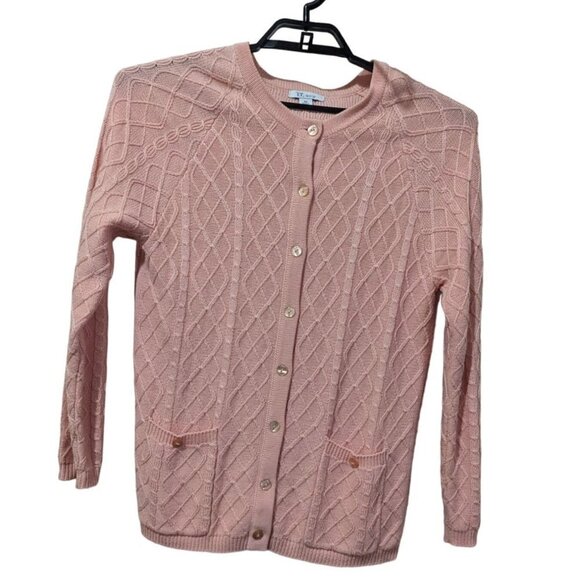 The Tog Shop womens cardigan sweater size M pink button front Long sleeve - Picture 1 of 8